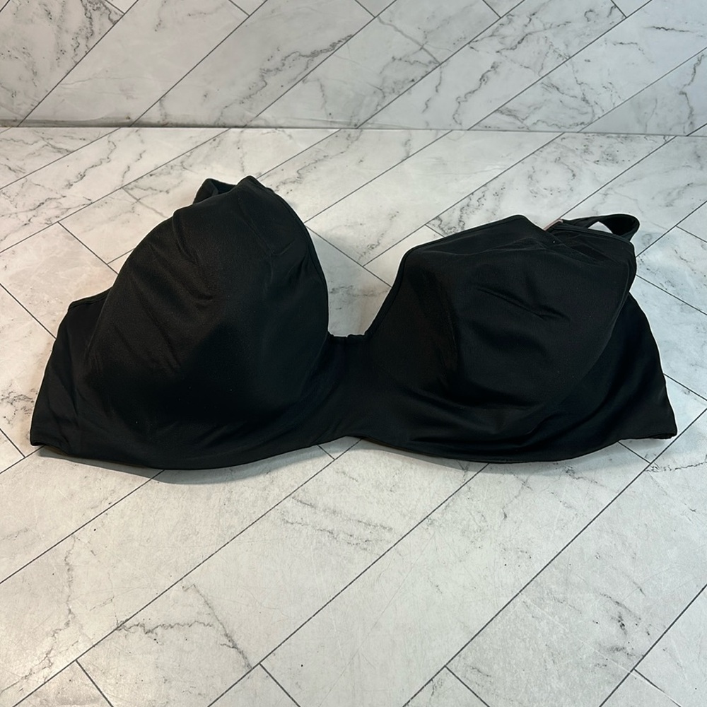 NWT Cacique Lane Bryant Woman Bra Black Lightly Lined Balconette UNDERWIRE 44DDD